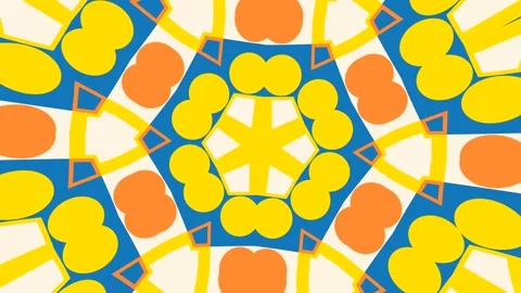 Abstract mandala kaleidoscope with flat hexagonal pattern — continuous dynamic Stock Footage 333056264