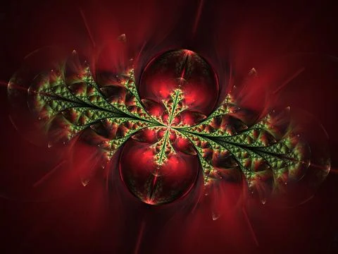Abstract mandala or flower - computer-generated image. Fractal art: Illustration