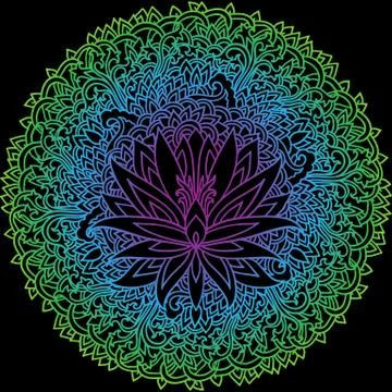 Abstract mandala ornament. Asian pattern. Gradient authentic vector illustration Stock Illustration