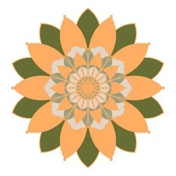 Abstract mandala ornament. Doodle pattern. Vector illustration. Illustrazione stock