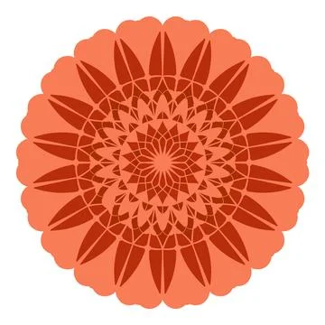 Abstract mandala ornament. Doodle pattern. Vector illustration. Illustrazione stock