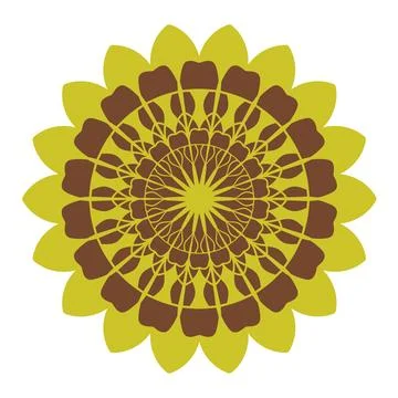 Abstract mandala ornament. Doodle pattern. Vector illustration. Illustrazione stock