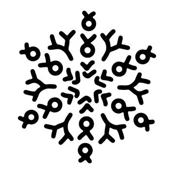 Abstract mandala ornament. Snowflake pattern. Black and white authentic Stock Illustration