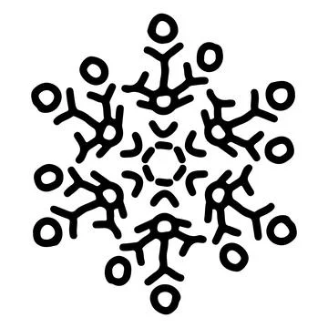Abstract mandala ornament. Snowflake pattern. Black and white authentic Stock Illustration