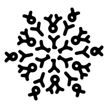 Abstract mandala ornament. Snowflake pattern. Black and white authentic Stock Illustration