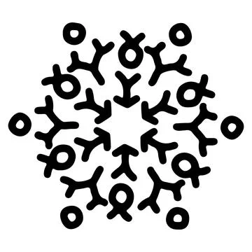 Abstract mandala ornament. Snowflake pattern. Black and white authentic Stock Illustration