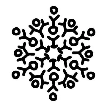Abstract mandala ornament. Snowflake pattern. Black and white authentic Stock Illustration