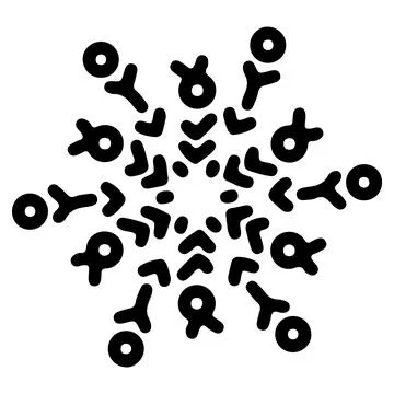 Abstract mandala ornament. Snowflake pattern. Black and white authentic Illustrazione stock