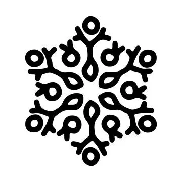 Abstract mandala ornament. Snowflake pattern. Black and white authentic 스톡 일러스트