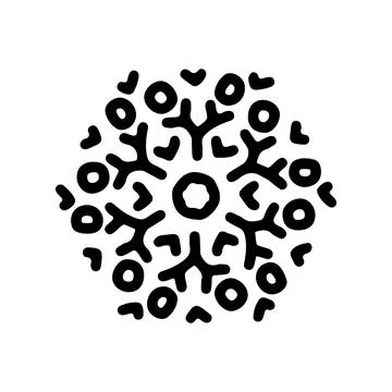 Abstract mandala ornament. Snowflake pattern. Black and white authentic Stock Illustration
