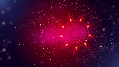 Abstract Mandala Pattern with Glowing Particles. Stock Footage 319423132