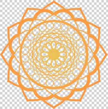 Abstract mandala pattern is radiating sunburst petals in flat design, Stock Illustration