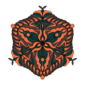 Abstract mandala pattern, vector illustration. Bright ornament. Graphic desig Stock Illustration