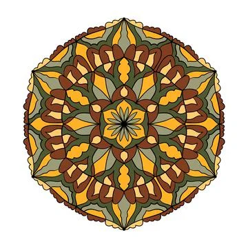 Abstract mandala pattern, vector illustration. Bright ornament. Graphic desig Stock Illustration