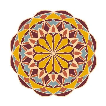Abstract mandala pattern, vector illustration. Bright ornament. Graphic desig Stock Illustration