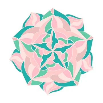 Abstract mandala pattern, vector illustration. Bright ornament. Graphic desig Stock Illustration