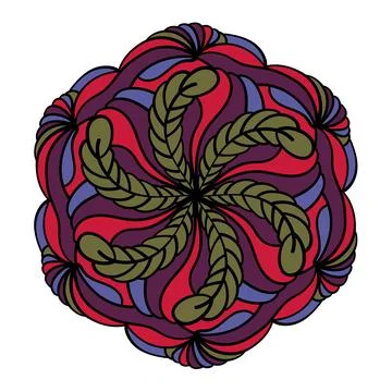 Abstract mandala pattern, vector illustration. Bright ornament. Graphic desig Stock Illustration