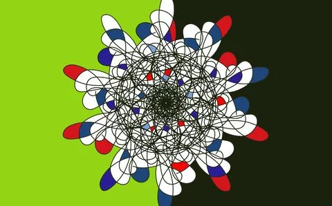 Abstract Mandala Scribble Line Art Vector Graphic Stock Illustration