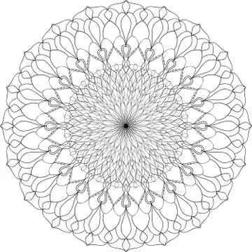 Abstract mandala shape. Decorative pattern in circle. Ethnic ornament. Colori Stock Illustration