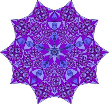 Abstract mandala shape. Decorative pattern in circle. Ethnic ornament. Stock Illustration