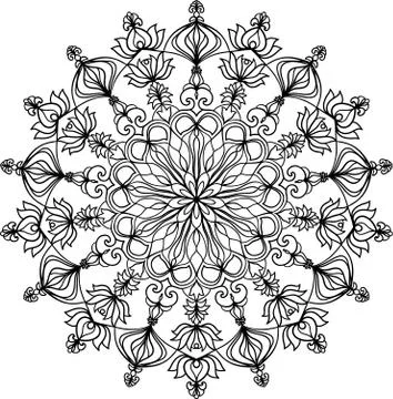 Abstract mandala. Vintage decorative element in circle. Round pattern with in 스톡 일러스트