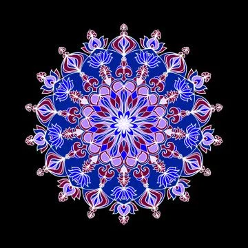 Abstract mandala. Vintage decorative element in circle. Round pattern with in Stock Illustration