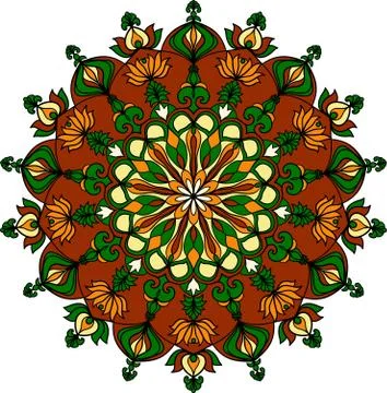 Abstract mandala. Vintage decorative element in circle. Round pattern with in Stock Illustration