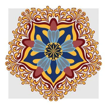 Abstract mandalas, Mexican-style patterns. Multilayered ornament Stock Illustration