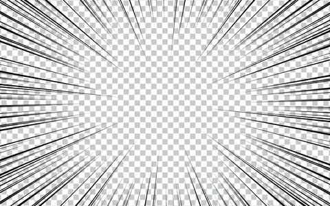 Abstract manga comic zoom background. Black and white vector illustration. Stock Illustration