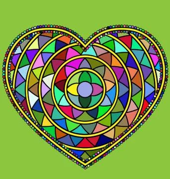 Abstract many colored heart Stock Illustration