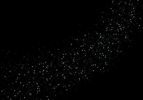 Abstract many dots particles rainbow pastels color isolated on black backgrou Stock Illustration