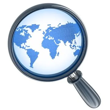 Abstract map and lens Stock Illustration