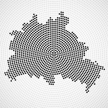 Abstract map Berlin of radial dots, halftone concept Stock Illustration