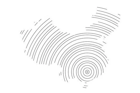 Abstract map of China with circle lines. people's republic of China, PRC Stock Illustration