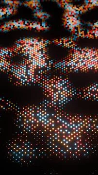 Abstract Map with Colorful Dots on Black Background.. Stock Illustration