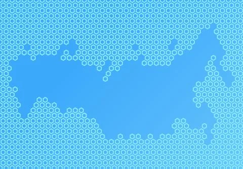 Abstract map composed of hexagons. Illustrazione stock