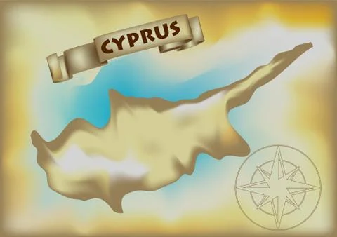 Abstract map of cyprus Stock Illustration
