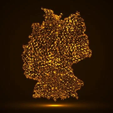 Abstract map of Germany with glowing particles Stock Illustration
