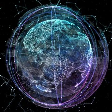 Abstract map of the global network Illustrazione stock