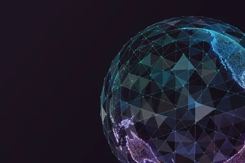 Abstract map of the global network Illustrazione stock