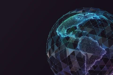 Abstract map of the global network Stock Illustration