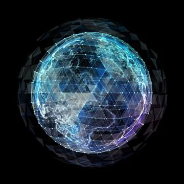 Abstract map of the global network Illustrazione stock