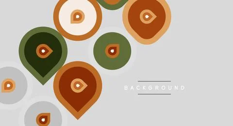 Abstract map markers, circles, muted colors. Minimalist design, simple shapes Stock Illustration