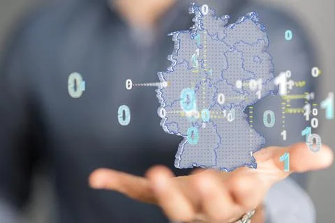 Abstract map with networking icons on the background of a man 库存照片