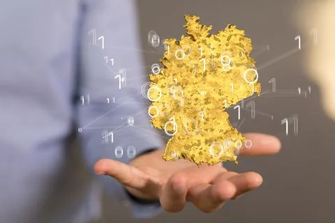 Abstract map with networking icons on the background of a man Foto stock