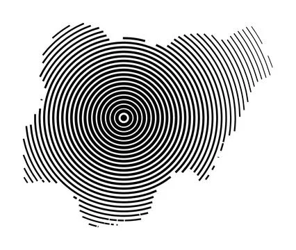 Abstract map of Nigeria 스톡 일러스트