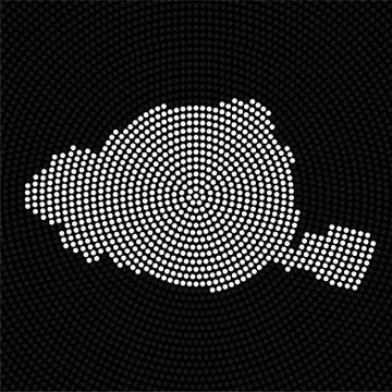 Abstract map Paris of radial dots, halftone concept Stock Illustration