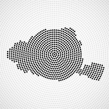 Abstract map Paris of radial dots, halftone concept Stock Illustration