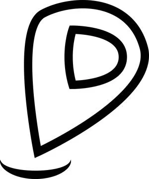 Abstract Map Pin Letter D Location Logo Icon Stock Illustration