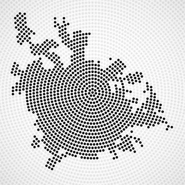 Abstract map Rome of radial dots, halftone concept Stock Illustration